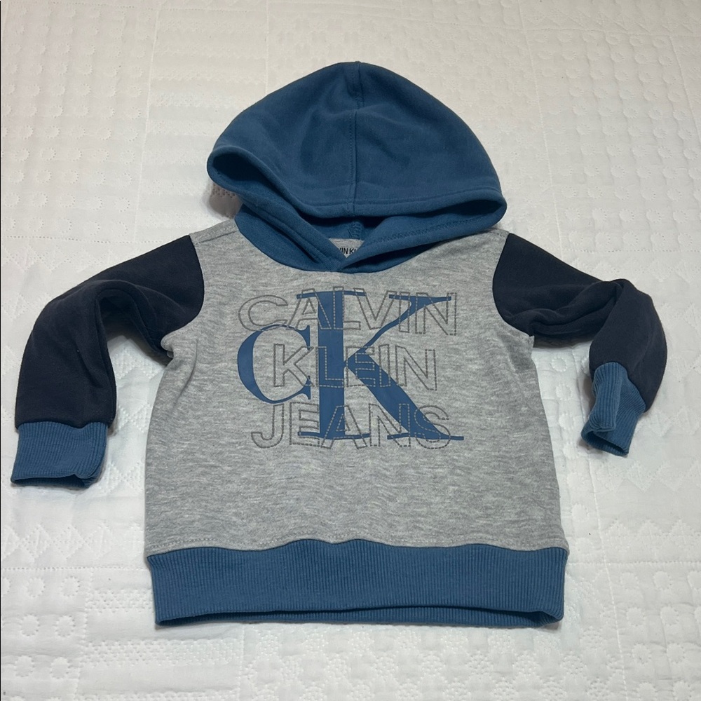 Calvin Klein Kids Hoodie in Blue and Gray